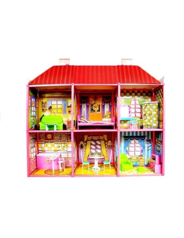 Dolls' House - Large Villa with Furniture + FREE DOLL