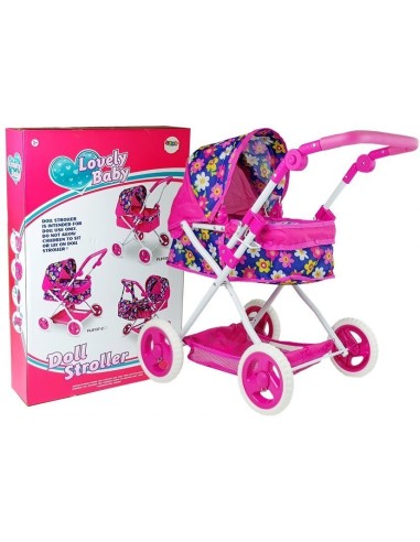 Children's Toy Dolls Pram Adjustable Handle Big Wheels